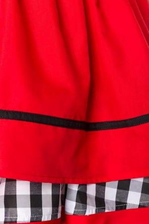 Dirndline Traditionelles Minidirndl Schwarz Weiss Rot