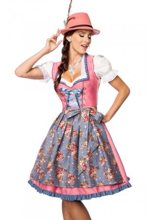 Dirndline Verträumtes Dirndl mit Denim Rosa/Blau