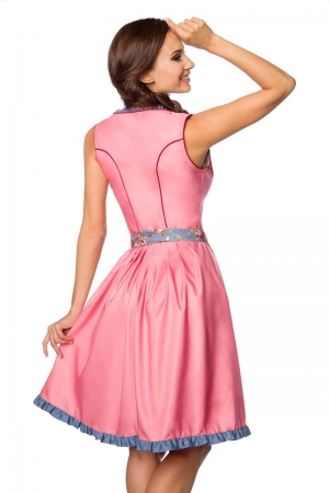 Dirndline Verträumtes Dirndl mit Denim Rosa/Blau