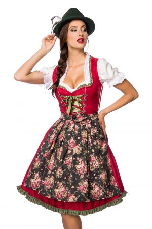 Dirndline Verträumtes Dirndl mit Denim Rot/Grün