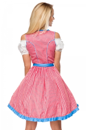 Traditionelles Karodirndl Rot Blau Weiss