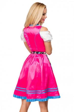 Dirndline Dirndl mit Blumenschürze Pink gemustert