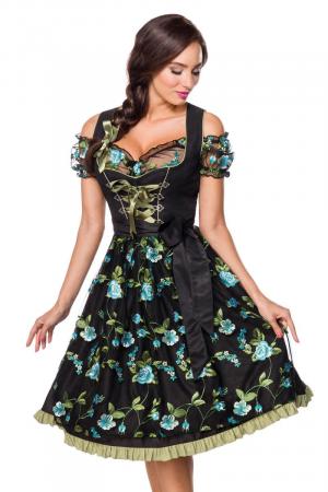 Dirndline Dirndl inkl. Spitzenbluse Schwarz/Grün