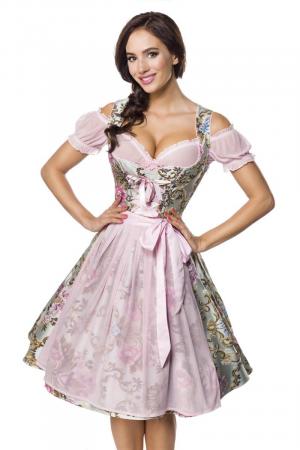 Dirndline Premium Brokat Dirndl inkl. Bluse Rosa