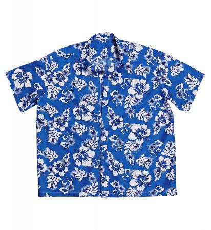 Hawai Hemd Blau mit Blumenmuster