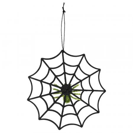 Spinngewebe Glitter mit Spinne (30 cm)