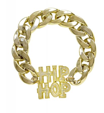 Goldenes Hip Hop Armband mit Schriftzug