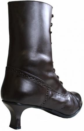 Damen Budapester Trachten Stiefel Glattleder Dunkelbraun