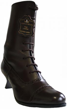 Damen Budapester Trachten Stiefel Glattleder Dunkelbraun