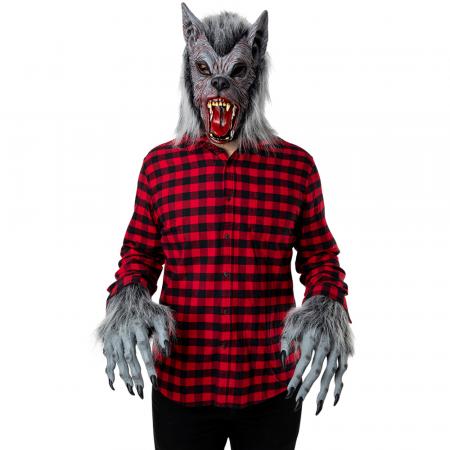 Deluxe Werewolf Set mit Maske und Handschuhen