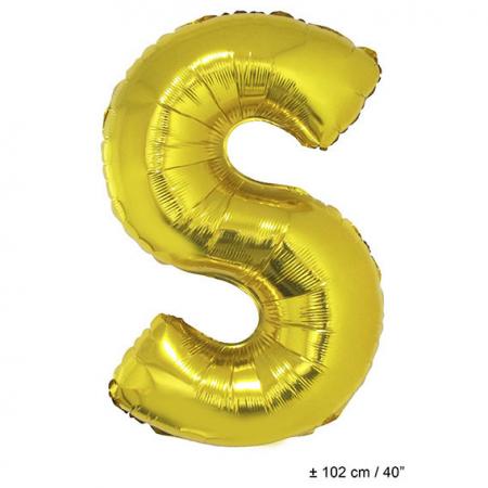 Folienballon Buchstabe S Gold 102cm Riesenballon