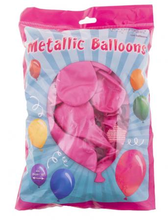 100 Stück Ballons Metallic Rosa 27cm