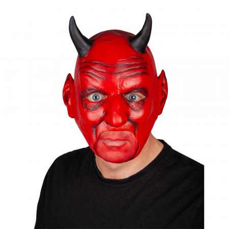 Teufels Maske Latex mit offenem Mund