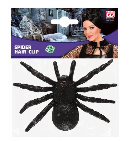 Haarspange Schwarze Glitter Spinne