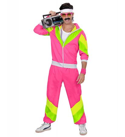 80er Jahre Trainingsanzug Pink-grün Unisex