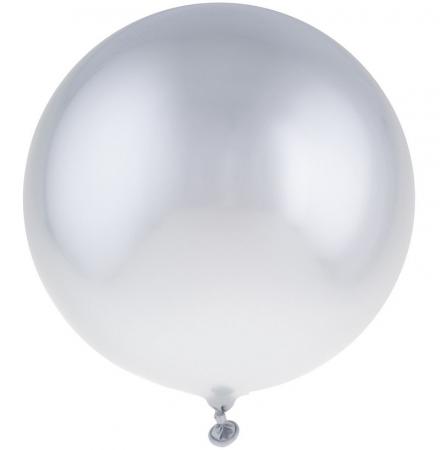 Latex Ballons 12 Stück Chrom Silber 35cm