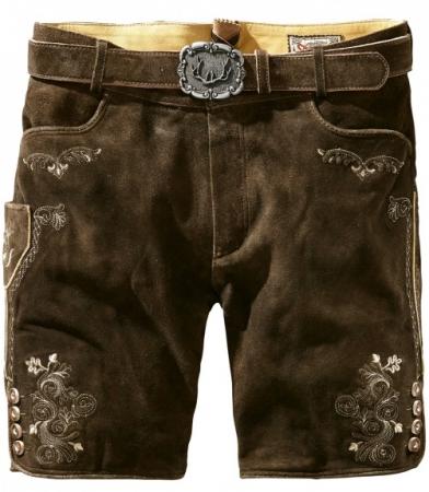 Stockerpoint Lederhose kurz incl. Gürtel CORBI3 bison antik