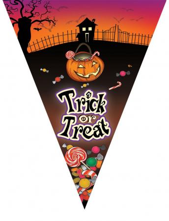 Wimpelkette Folie Trick or Treat 5 meter mit 10 Wimpel