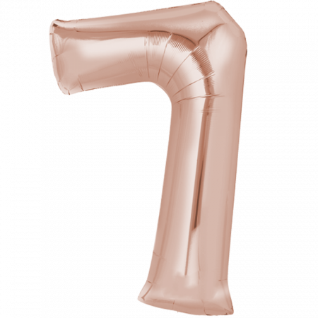 Folienballon Zahl - 7 - Rose Gold 86 cm