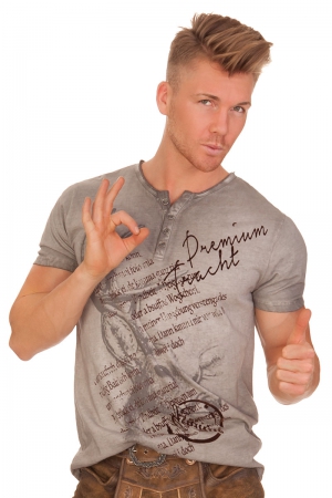 Trachten T-Shirt "Premium Tracht" von HangOwear Grau