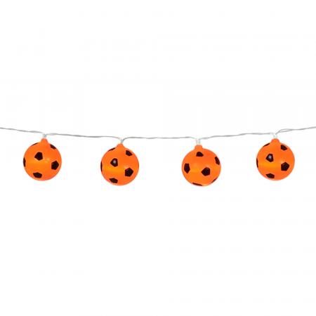 LED Lichterkette Fussball Orange 140cm 