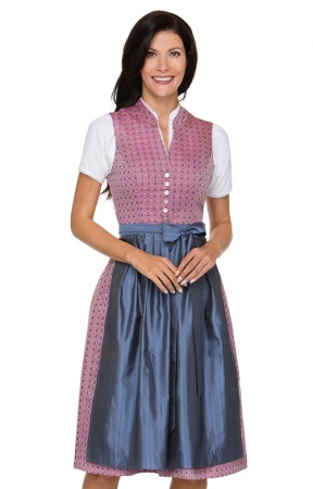 Stockerpoint Mididirndl CARMELLA 70cm 2tlg. beere blau