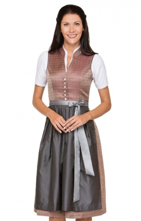 Stockerpoint Mididirndl FLORINA 70cm 2tlg. Rouge anthrazit