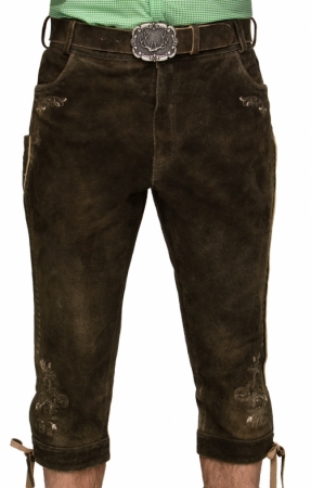 Lederhose Kniebund incl. Gürtel SIGMAR3 bison gespeckt