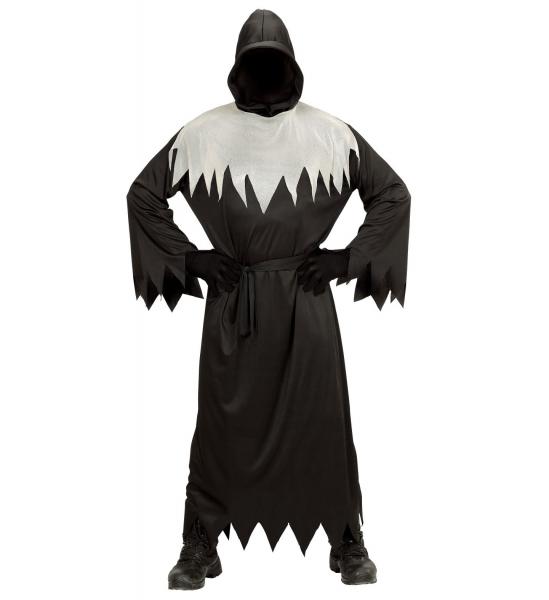 Ghoul Robe mit Kapuze und Maske unsichtbares Gesicht, Gürtel