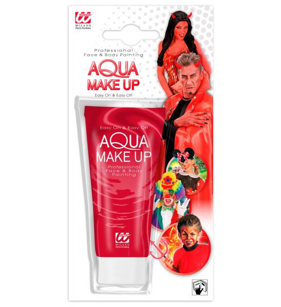 Rotes Aqua Make Up in Tube gebrauchsfertig 30ml