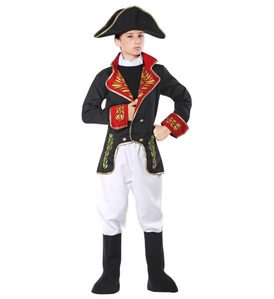 Napoleon Bonaparte Kostüm mit Jacke, Hose, Stiefelüberzieher, Hut