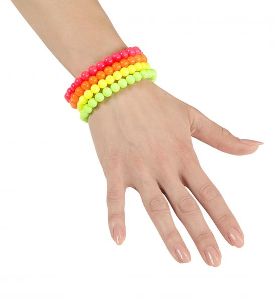 4 Kugel Neon Armbänder