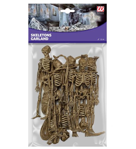 Set von 8 Skeletten 15 cm mit 11 m langer Schnur zum Aufhängen