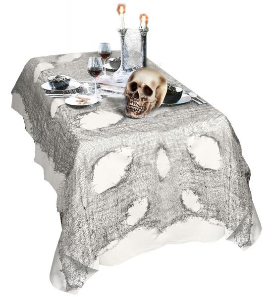 Grauer Horror Dekostoff Halloween 60x300cm