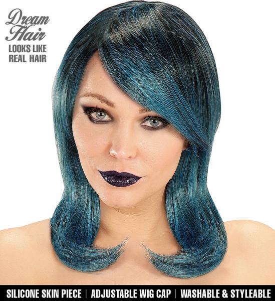 Dream Hair Perücke Megan in Blau/Grün/Schwarz