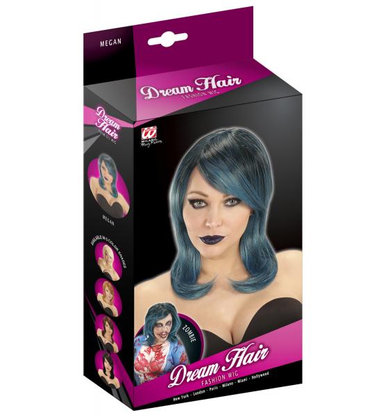 Dream Hair Perücke Megan in Blau/Grün/Schwarz