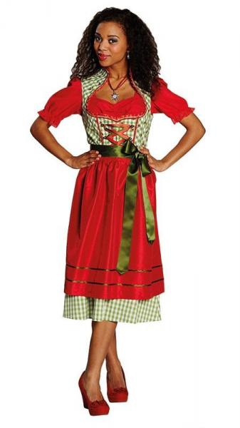 Oktoberfest Dirndl Rot Grün mit Schleife