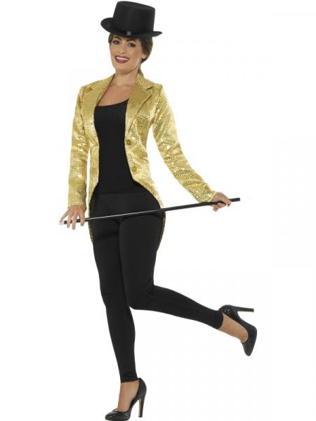 Party Pailletten Frack gold für Damen