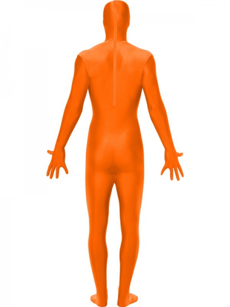 Morphsuit Orange mit Bauchtasche verdecktem Hosenschlitz