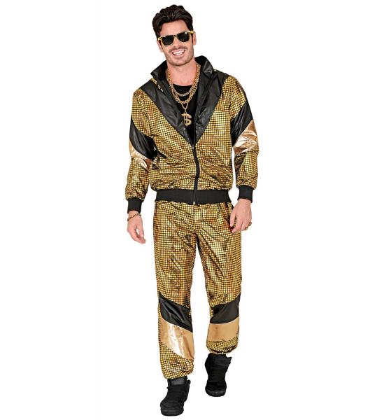 80er Trainingsanzug Jogginganzug Gold reflektierend Unisex