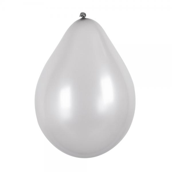 Latex Ballons 6 Stück Silber 23cm