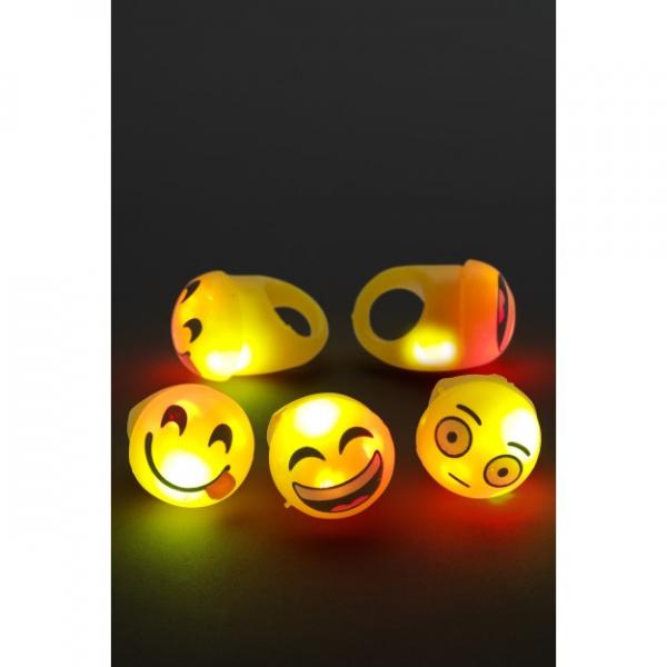 Blinkender Smiley Fingerring gelb