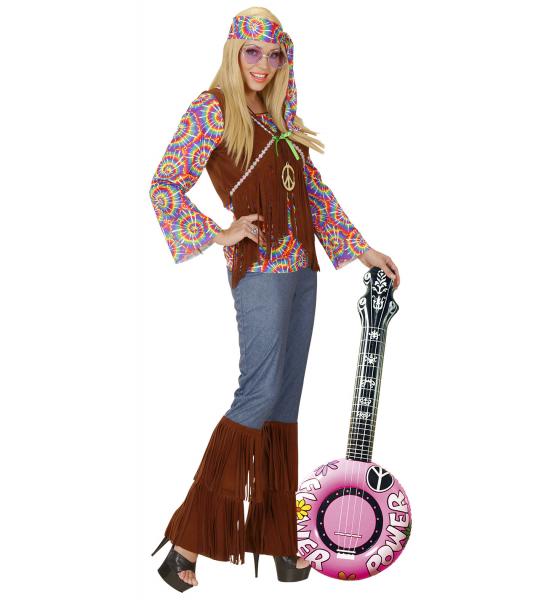 aufblasbare Hippie Banjo Rosa 100 cm