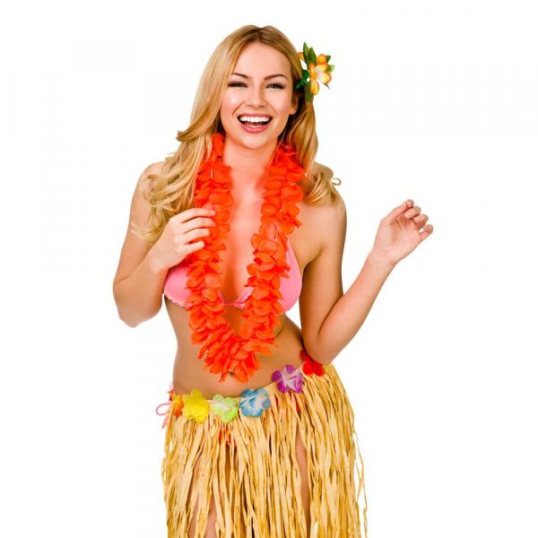 Hawai Waikiki Blütenkette Petal Lei 9,5cm Durchmesser Neon Orange