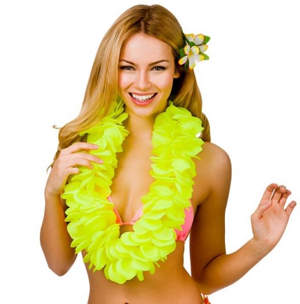 Hawai Waikiki Blütenkette Petal Lei extra Dick 11,5 cm in Gelb