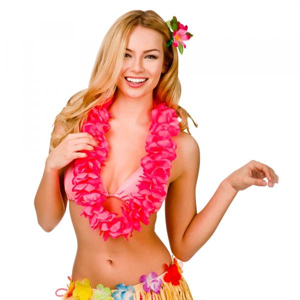 Hawai Waikiki Blütenkette Petal Lei 9,5cm Durchmesser Neon Hot Pink