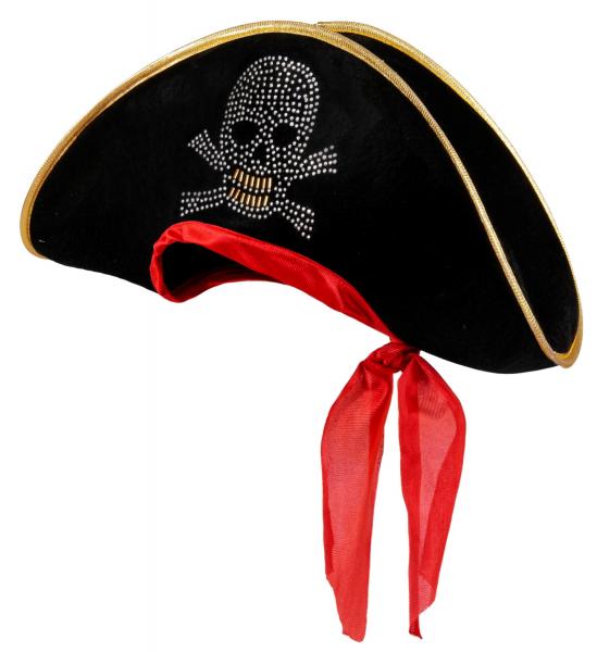 Piratenhut mit Strass und Bandana