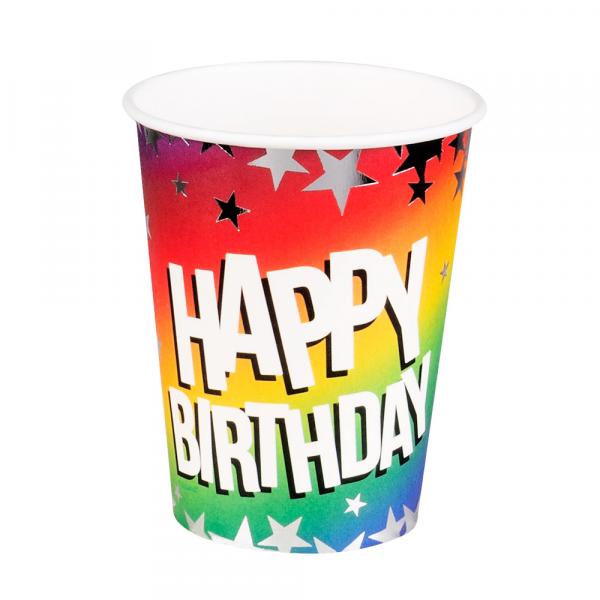 10 Papierbecher Happy Birthday 210ml