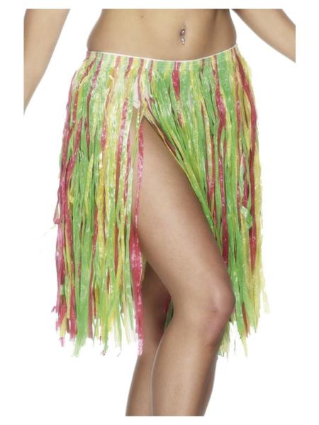 Hawaiianischer Hula Rock mehrfarbig elastisch 56 cm / 22 Zoll