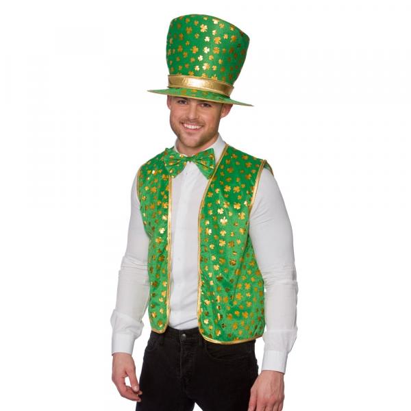 St Patricks Day Set mit Hut, Fliege und Weste